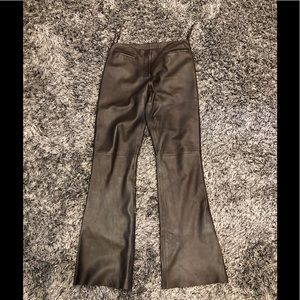 Cache 100% Lamb Leather Brown pants sz 6